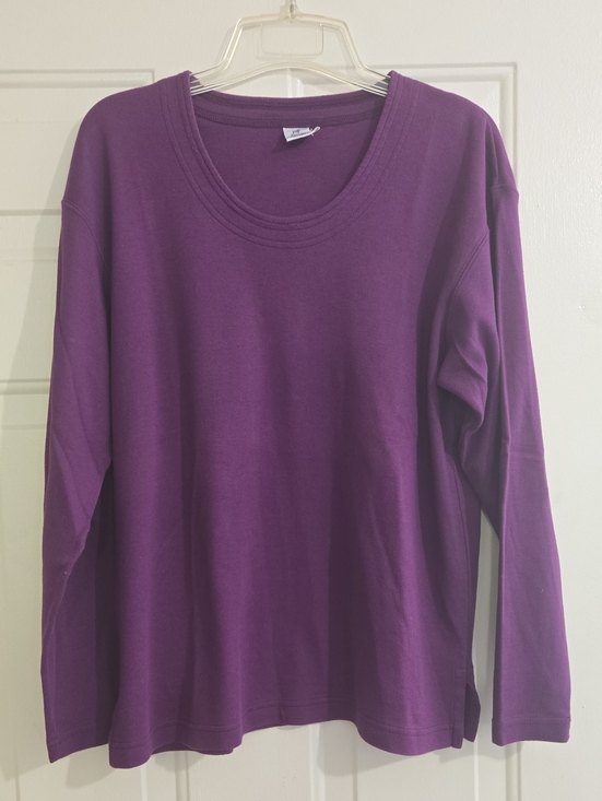 Peruvian Connection Sweaters - Peruvian Connection 100% Pima Cotton Knit Pullover Sweater Shirt Purple L Women